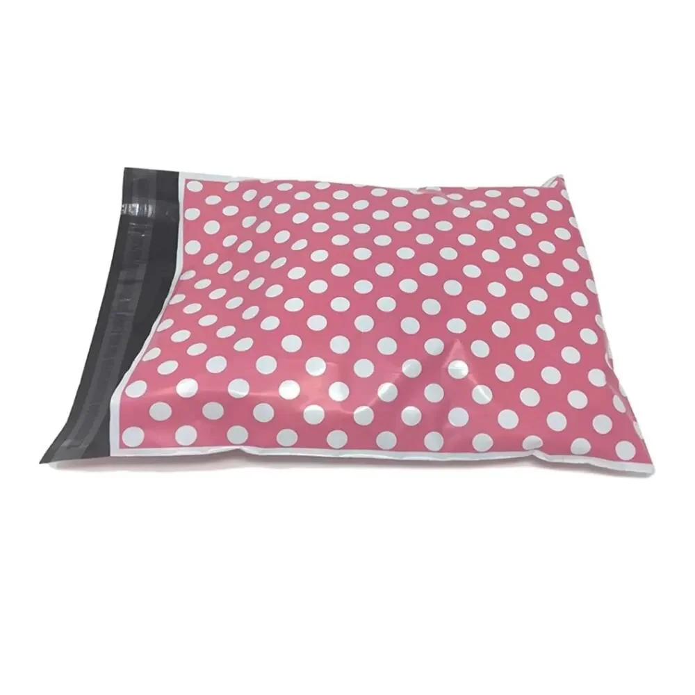 Poly Mailers Pink Polka Dot 10 x 13 Poly Mailers 25 Count
